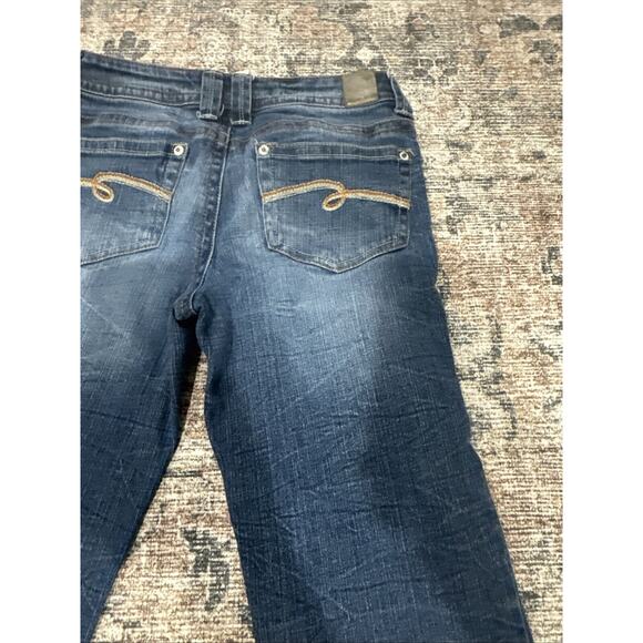 Justice Girls Size 14R Mid Rise Straight Jeans Medium Wash 5 Pockets Free Ship - Picture 14 of 16